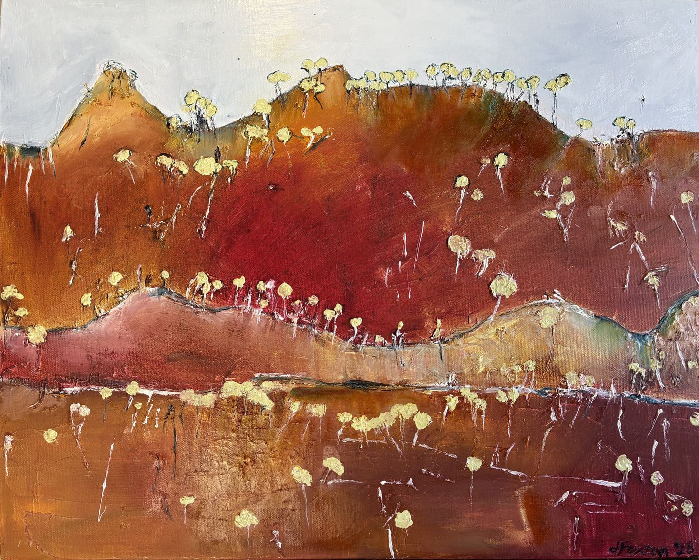 Ochre Layers by Jen Foxton — 2026, 50cm x 40cm.