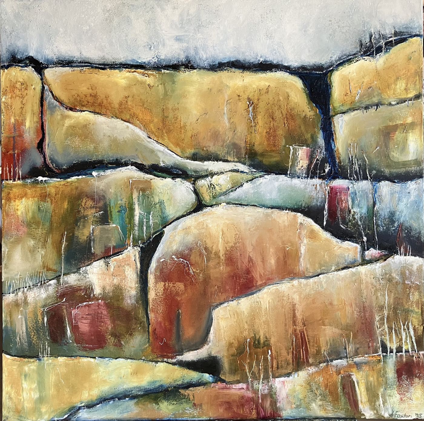 Chiselled by Rain by Jen Foxton — 2025, 77cm x 77cm.