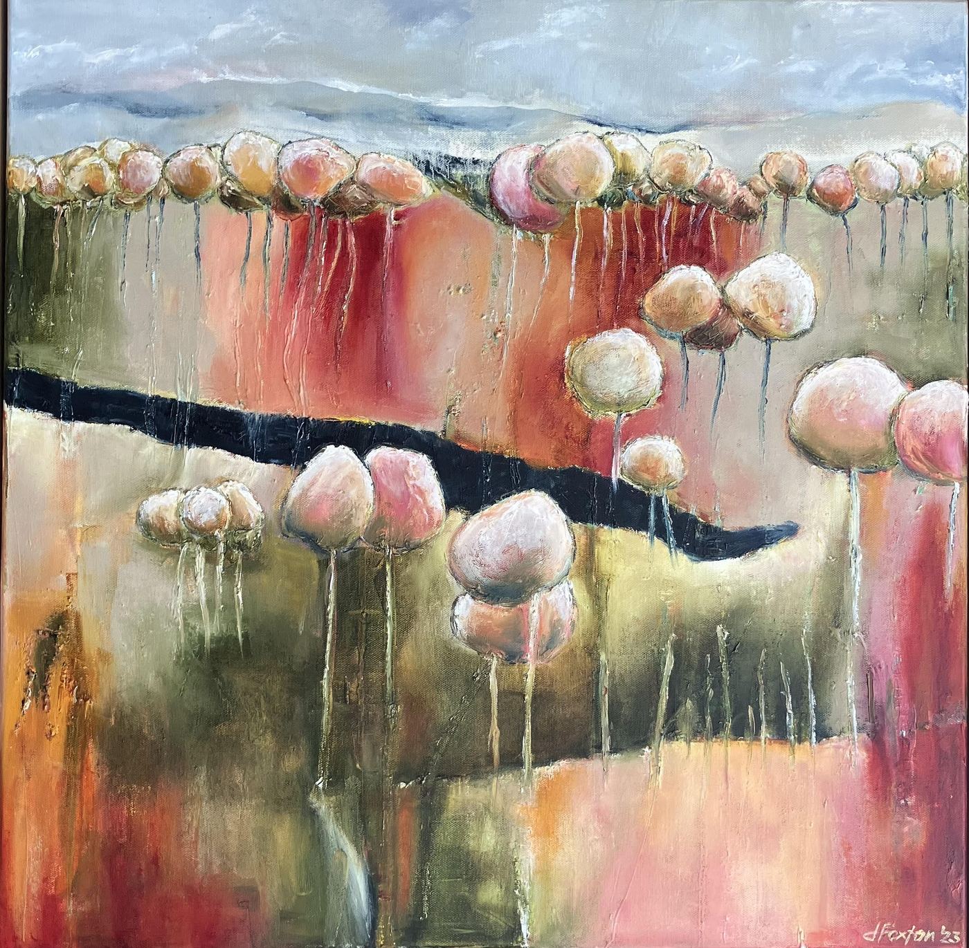 Tall Timbers by Jen Foxton — 2023, 62cm x 62cm.