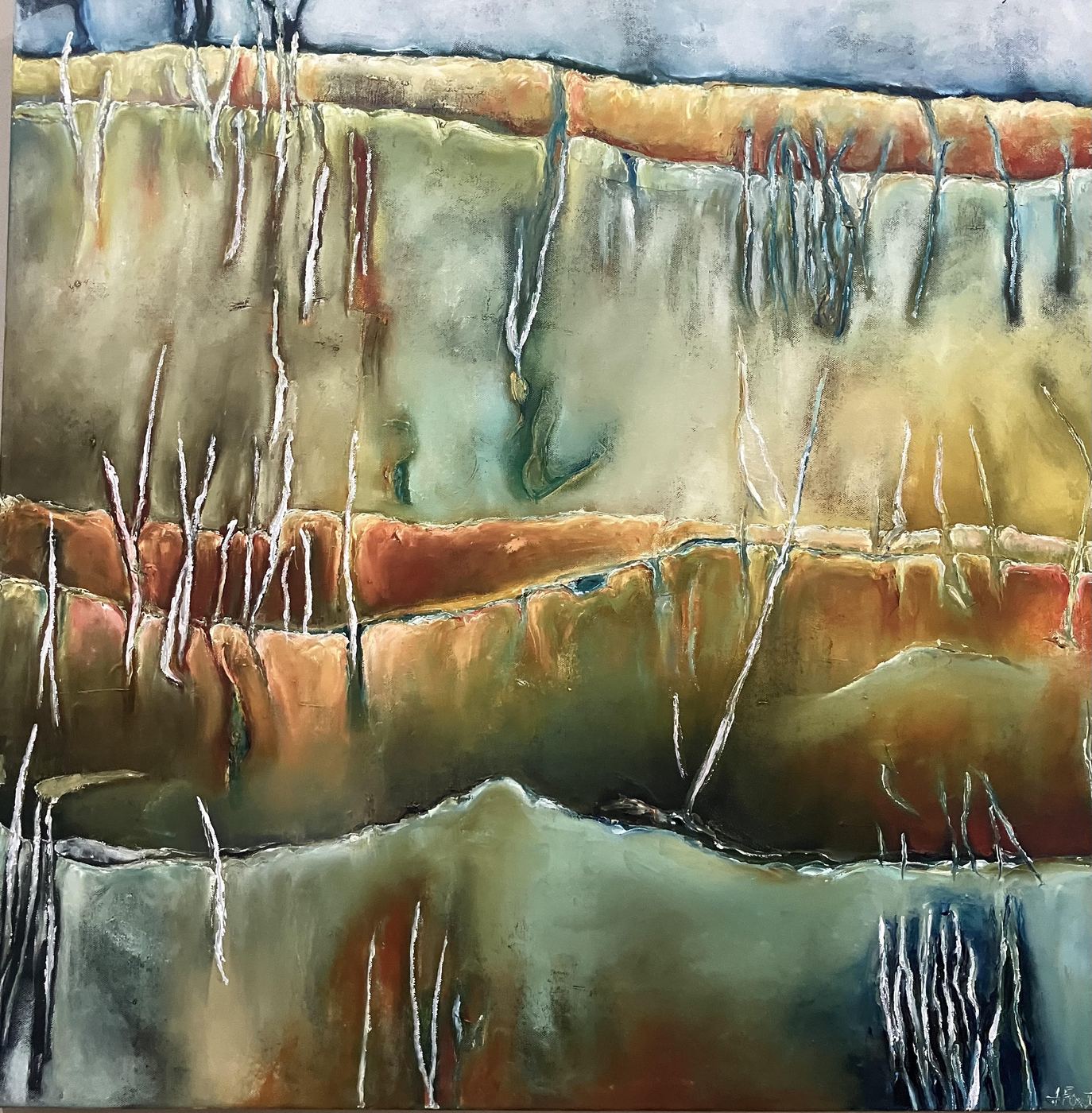 Saplings by Jen Foxton — 2023, 76cm x 76cm.
