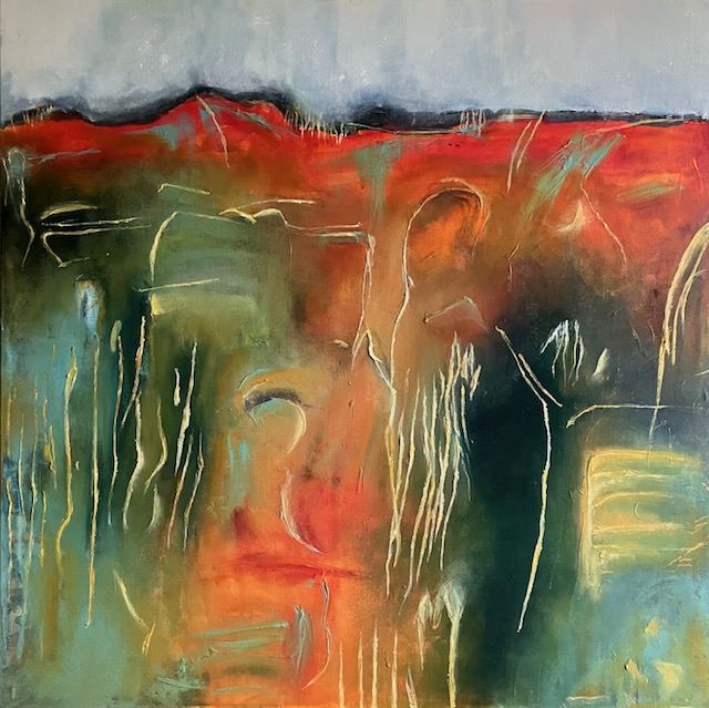 Ghosts of the forest by Jen Foxton — 2023, Oil on canvas, 91cm x 91cm.