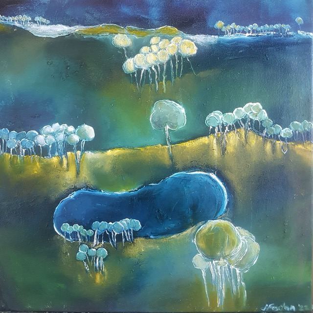 Lagoon by Jen Foxton — 2022, Oil on canvas.