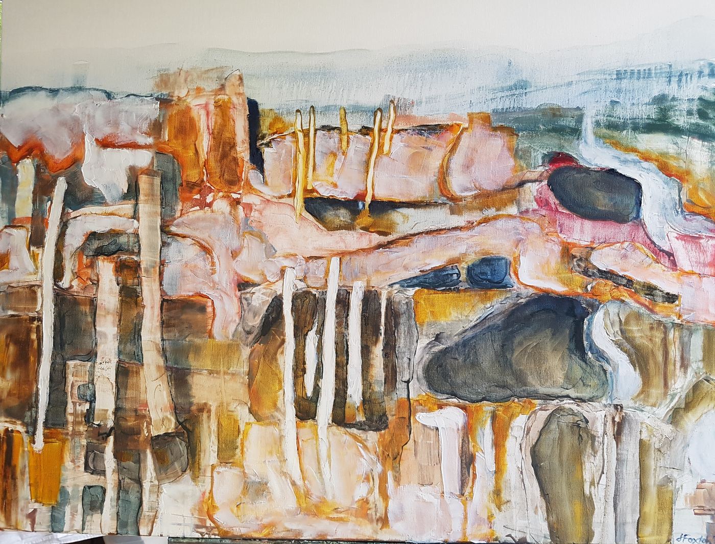 Where the forest was by Jen Foxton — 2019, Oil on canvas, 102cm x 76cm.