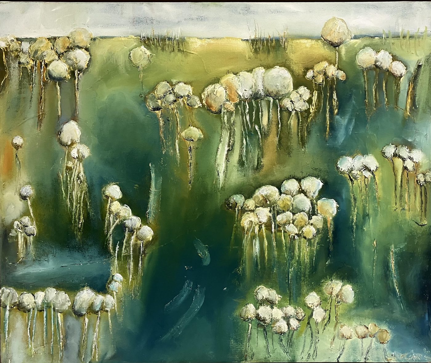 Replenished by Jen Foxton — 2024, Oil on canvas framed, 62cm x 52cm.
