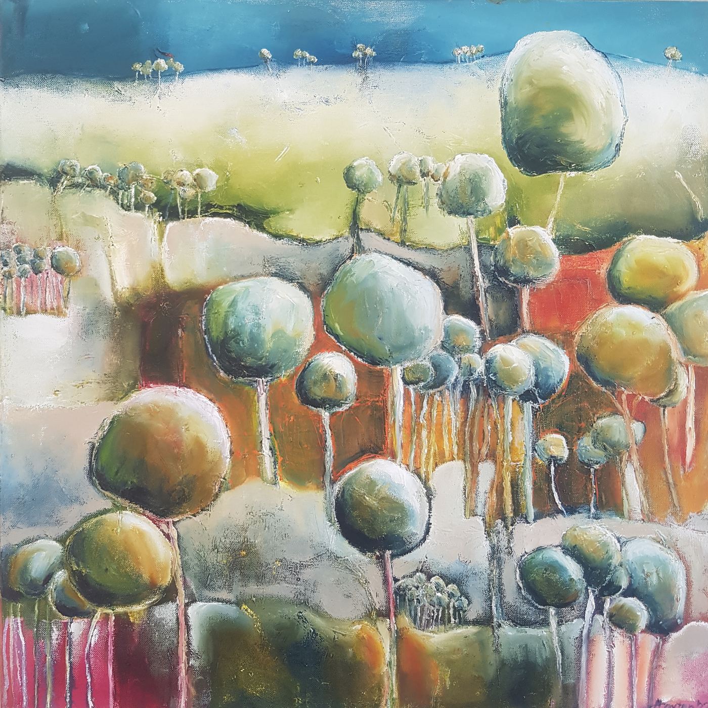 Tree Dimensional by Jen Foxton — 2022, Oil on canvas, 91cm x 71cm.